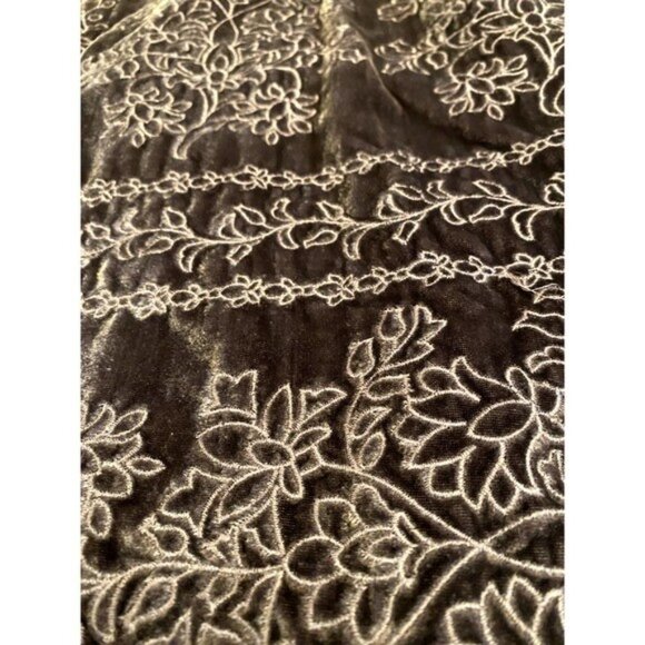 Sigrid Olsen Signature Gray Floral Embroidered Velvet Jacket Women's Sz M - Picture 8 of 12